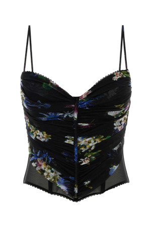 Топ з еластичного тюлю з принтом BLUMARINE (4C215A) Топ з еластичного тюлю з принтом BLUMARINE (4C215A)