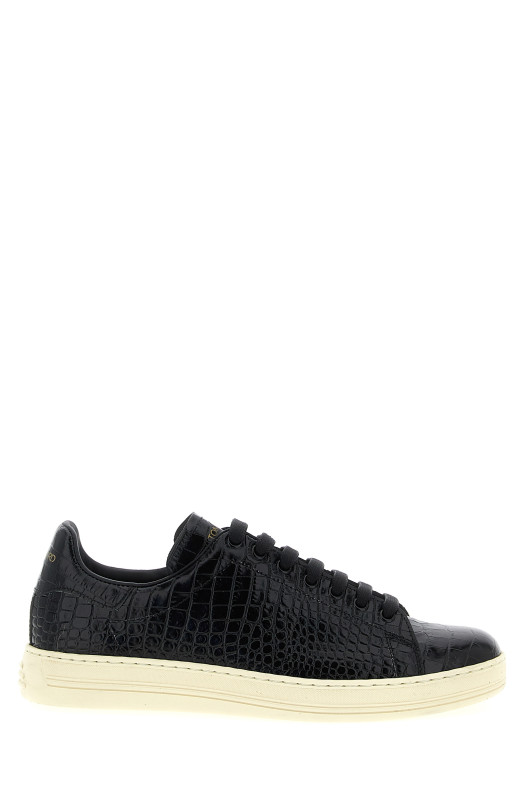 Crocodile print sneakers Black