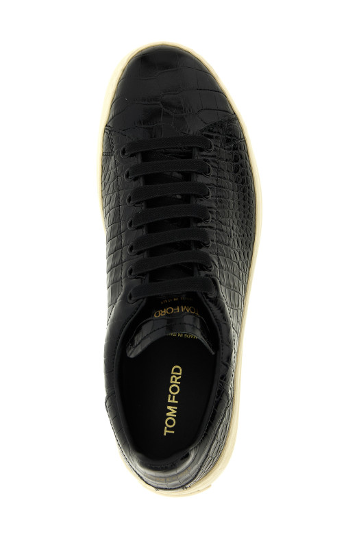 Crocodile print sneakers Black