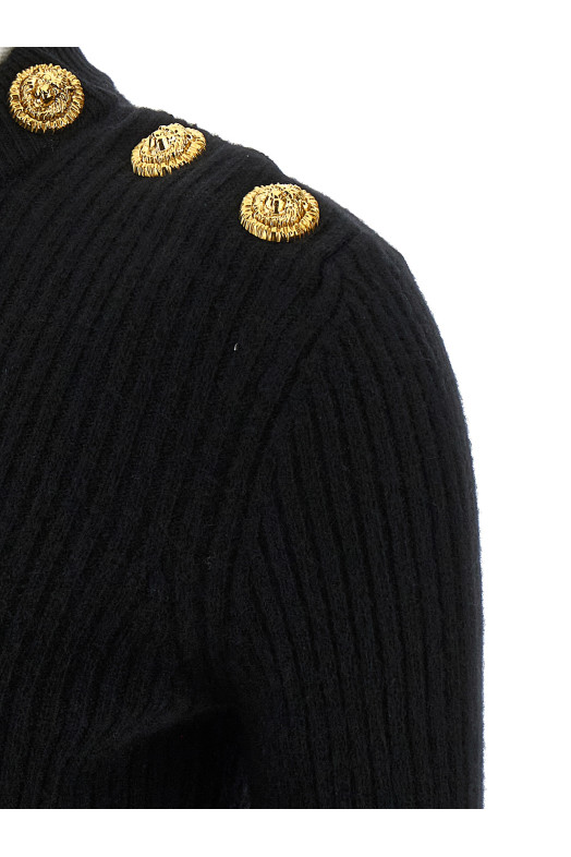Свитер с ребристой текстурой Черный BALMAIN FF0KD095KJ170PA Свитер с ребристой текстурой Черный BALMAIN FF0KD095KJ170PA