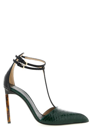 'T Strap' pumps Green