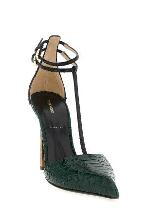 'T Strap' pumps Green