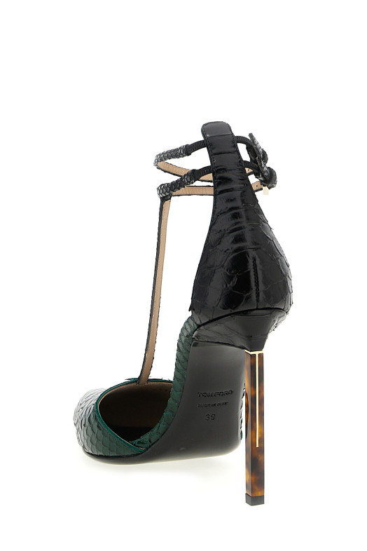 'T Strap' pumps Green