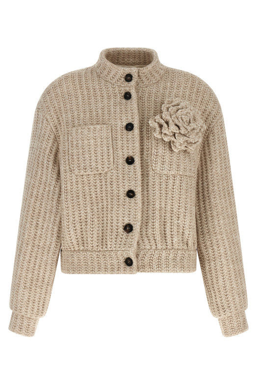 Wool bomber jacket Beige