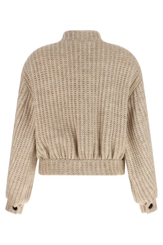 Wool bomber jacket Beige