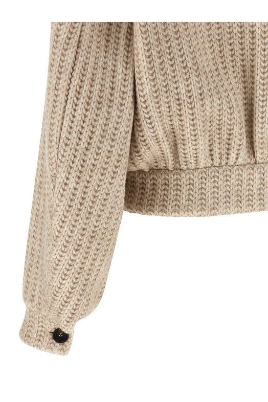 Wool bomber jacket Beige