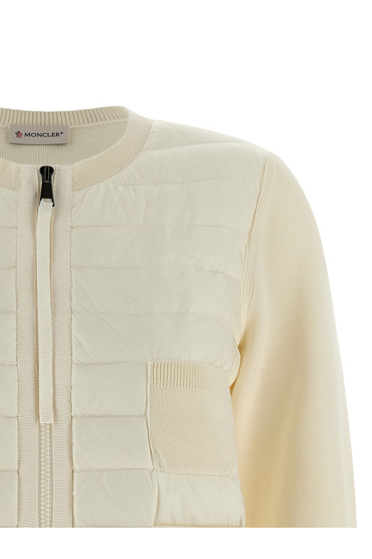 Кардиган з м'якою підкладкою Білий MONCLER K20939B51000A9018034 Кардиган з м'якою підкладкою Білий MONCLER K20939B51000A9018034