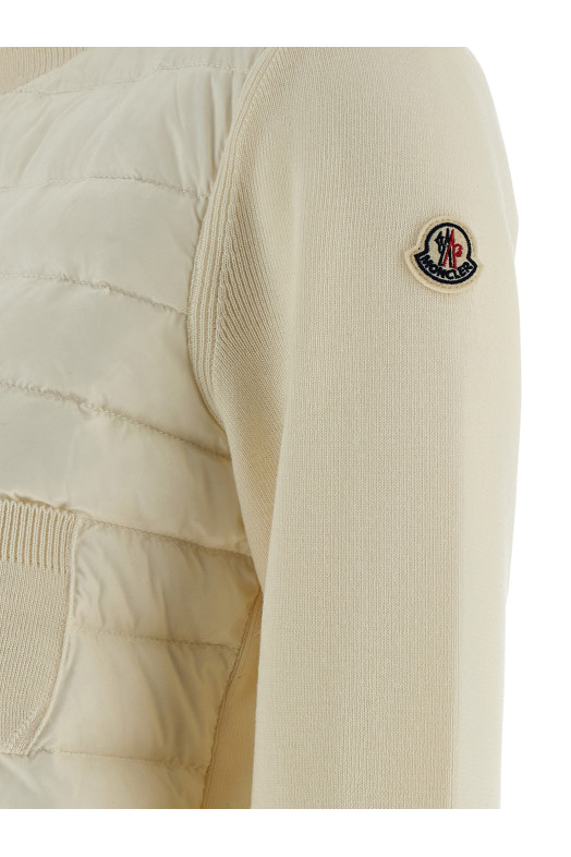 Кардиган з м'якою підкладкою Білий MONCLER K20939B51000A9018034 Кардиган з м'якою підкладкою Білий MONCLER K20939B51000A9018034