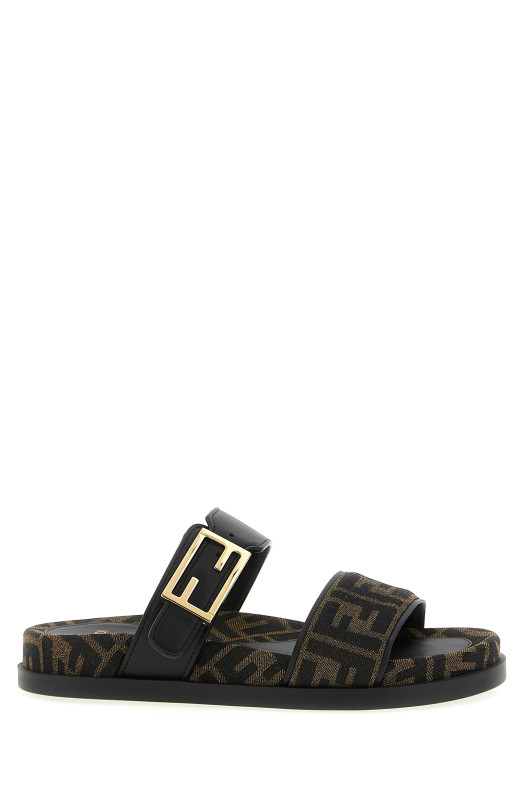 Сланцы «Fendi Feel» коричневого цвета 8X8710AEGVF0R7R