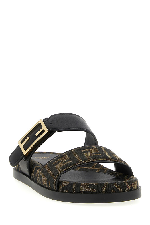 Сланцы «Fendi Feel» коричневого цвета 8X8710AEGVF0R7R