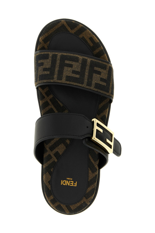 Сланцы «Fendi Feel» коричневого цвета 8X8710AEGVF0R7R