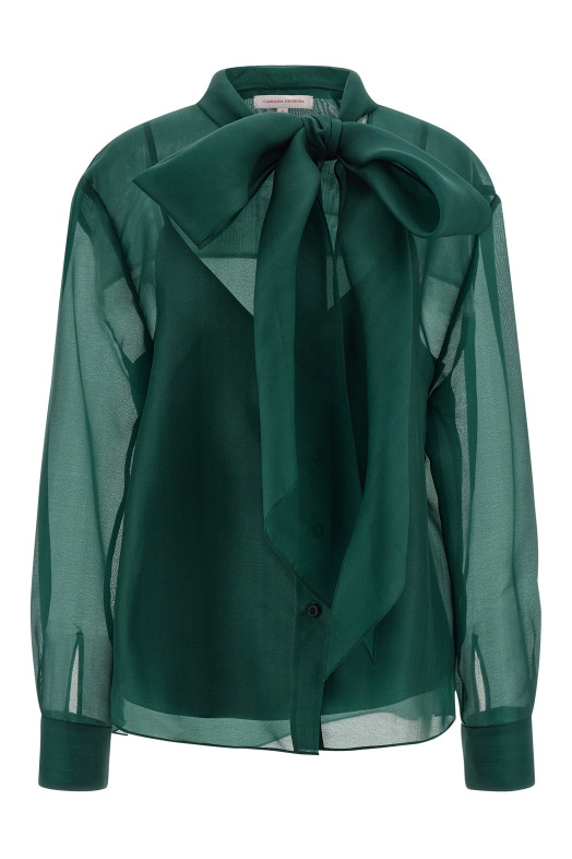 Блуза з органзи Зелена CAROLINA HERRERA F2511N213CRG034 Блуза з органзи Зелена CAROLINA HERRERA F2511N213CRG034