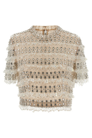 Топ «Crystal-Embroidered Crop» Бежевий F2511E207NTU126 Топ «Crystal-Embroidered Crop» Бежевий F2511E207NTU126