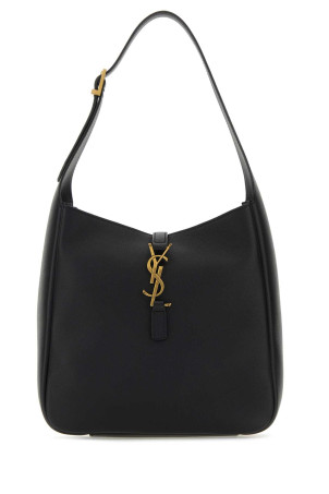 Black leather small Le 5 Ã  7 Soft shoulder bag Black SAINT LAURENT (713938AAAUQ)