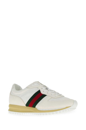 Білі кросівки Gucci Re-Motion з оригінальної тканини GG та замші (832461AAEW3) Білі кросівки Gucci Re-Motion з оригінальної тканини GG та замші (832461AAEW3)