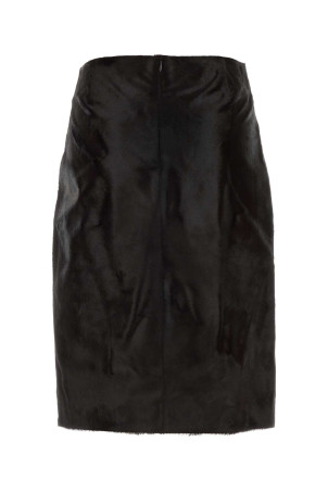 Dark brown calf hair Myra skirt Brown LOULOU