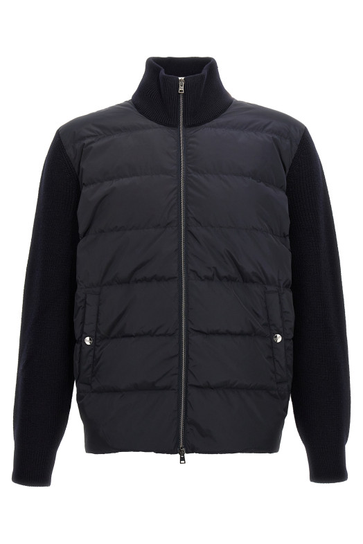 Two-material puffer jacket Blue