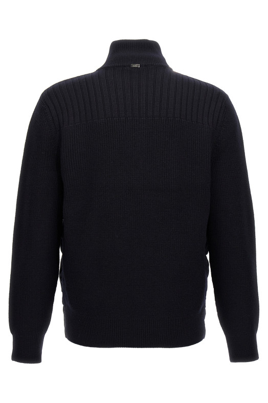 Two-material puffer jacket Blue