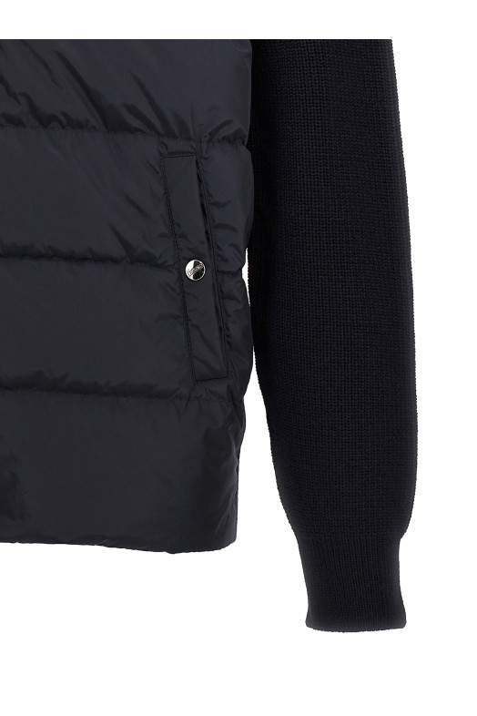 Two-material puffer jacket Blue