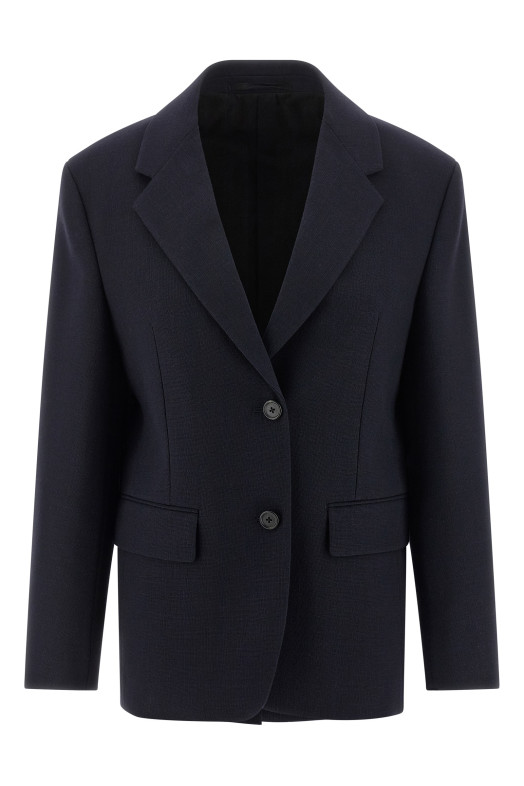 Двохкнопковий блейзер Blue PRADA P570PSOOO17VZF0008 Двохкнопковий блейзер Blue PRADA P570PSOOO17VZF0008