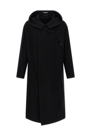 Пальто з капюшоном Чорний YOHJI YAMAMOTO HLC07102BLACK2 Пальто з капюшоном Чорний YOHJI YAMAMOTO HLC07102BLACK2
