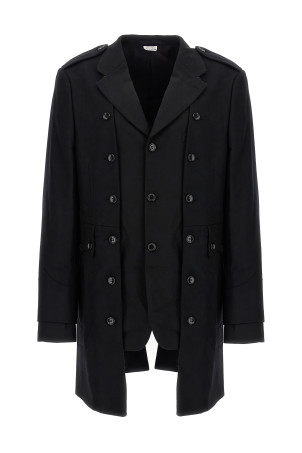 Двухслойное пальто-блейзер Черный COMME DES GARÇONS HOMME PLUS PPJ0421 Двухслойное пальто-блейзер Черный COMME DES GARÇONS HOMME PLUS PPJ0421