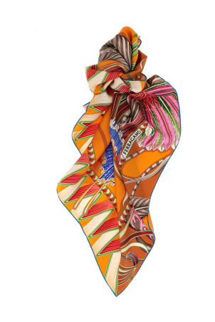 'Giada' print scarf orange
