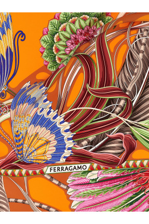 'Giada' print scarf orange