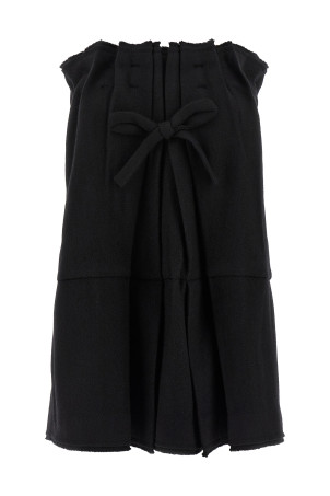 Chevron wool dress Black
