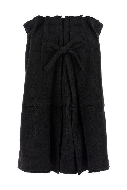 Chevron wool dress Black