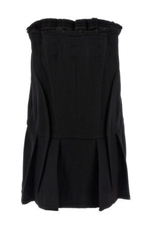 Chevron wool dress Black