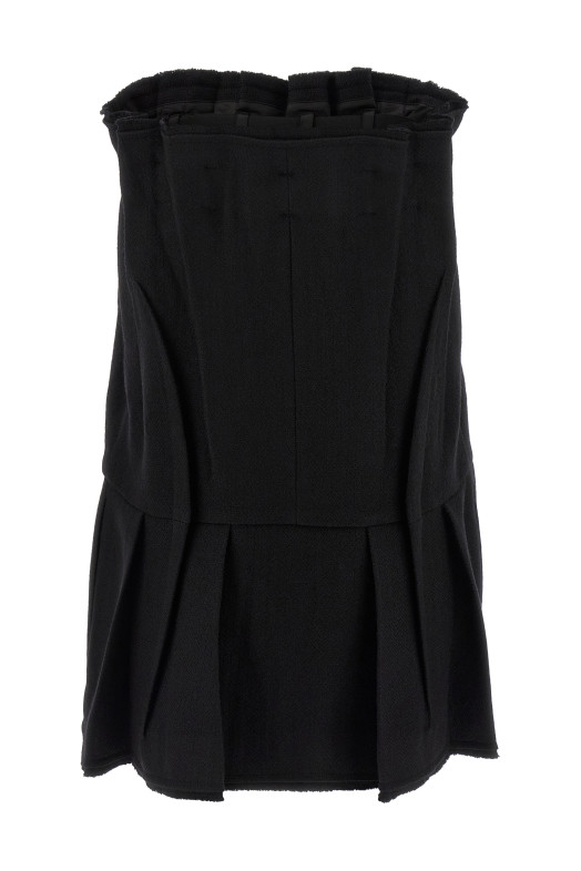 Chevron wool dress Black