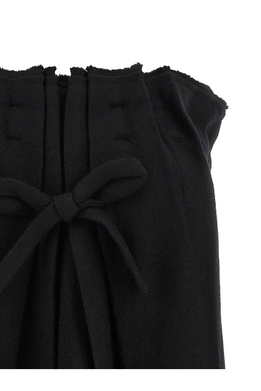 Chevron wool dress Black