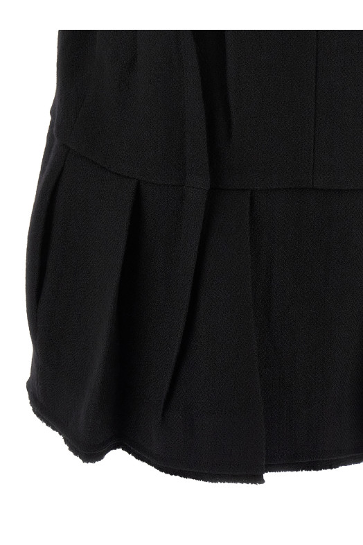 Chevron wool dress Black