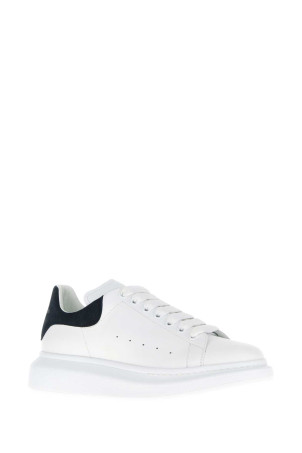 White leather sneakers with dark blue suede heel ALEXANDER MCQUEEN (553680WIAI3)
