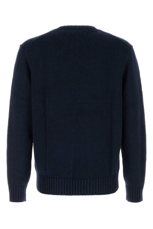 Свитер из смешанного льна темно-синего цвета POLO RALPH LAUREN (710970284)