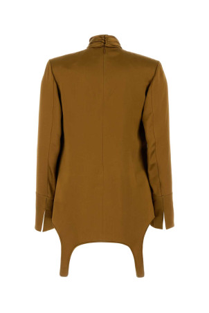 Блуза из атласа цвета охра SAINT LAURENT (810182Y001W) Блуза из атласа цвета охра SAINT LAURENT (810182Y001W)