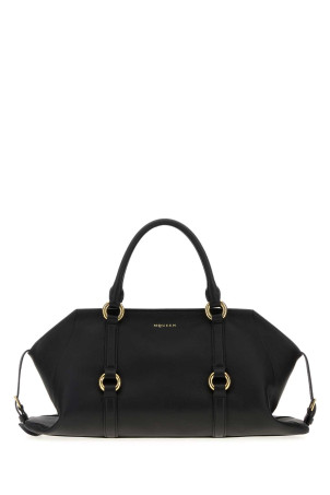 Black leather medium Farringdon handbag Black ALEXANDER MCQUEEN (8456441VDEB)