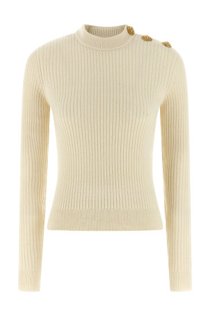 Светр з ребрами Білий BALMAIN FF0KD095KJ170KA Светр з ребрами Білий BALMAIN FF0KD095KJ170KA
