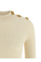 Свитер с ребристой текстурой Белый BALMAIN FF0KD095KJ170KA Свитер с ребристой текстурой Белый BALMAIN FF0KD095KJ170KA
