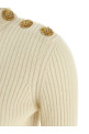 Свитер с ребристой текстурой Белый BALMAIN FF0KD095KJ170KA Свитер с ребристой текстурой Белый BALMAIN FF0KD095KJ170KA