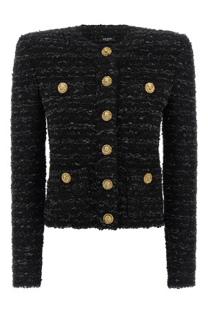 Твідовий піджак Чорний BALMAIN FF0SK890KJ160PA Твідовий піджак Чорний BALMAIN FF0SK890KJ160PA