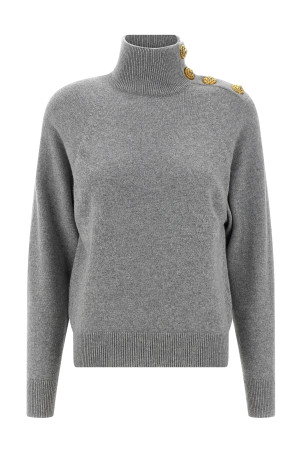 Свитер из кашемировой шерсти Серый BALMAIN FF0KF100KI879UB Свитер из кашемировой шерсти Серый BALMAIN FF0KF100KI879UB