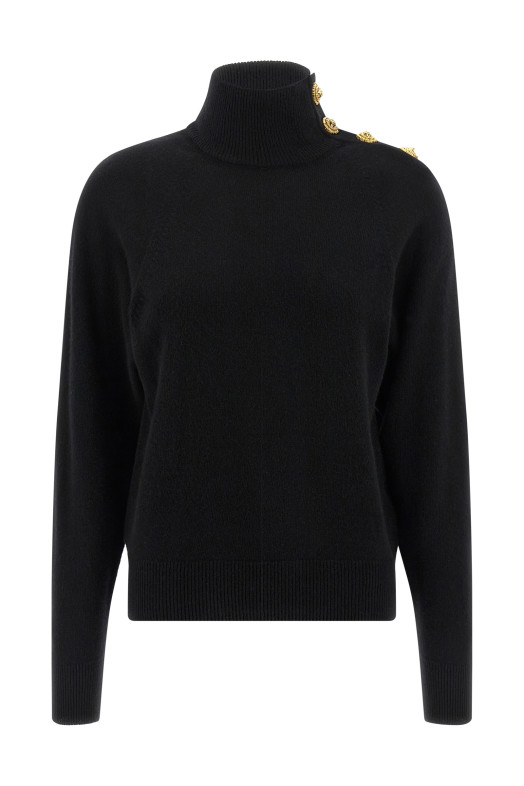 Кашеміровий вовняний светр Чорний BALMAIN FF0KF100KI870PA Кашеміровий вовняний светр Чорний BALMAIN FF0KF100KI870PA
