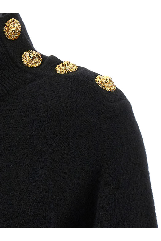 Кашеміровий вовняний светр Чорний BALMAIN FF0KF100KI870PA Кашеміровий вовняний светр Чорний BALMAIN FF0KF100KI870PA