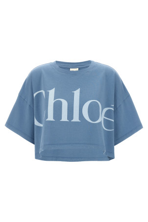 Футболка с логотипом BLUE CHLOÉ CH25AJH0918340Q Футболка с логотипом BLUE CHLOÉ CH25AJH0918340Q