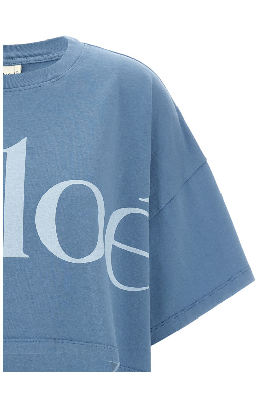 Футболка с логотипом BLUE CHLOÉ CH25AJH0918340Q Футболка с логотипом BLUE CHLOÉ CH25AJH0918340Q