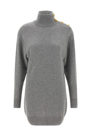 Кашемірове вовняне плаття Сіре BALMAIN FF0R9382KI879UB Кашемірове вовняне плаття Сіре BALMAIN FF0R9382KI879UB