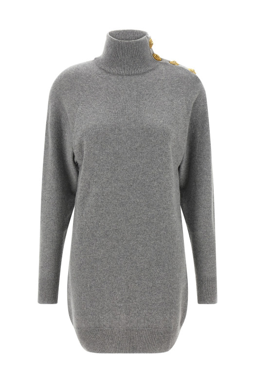 Кашемірове вовняне плаття Сіре BALMAIN FF0R9382KI879UB Кашемірове вовняне плаття Сіре BALMAIN FF0R9382KI879UB