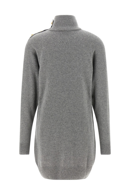 Кашемірове вовняне плаття Сіре BALMAIN FF0R9382KI879UB Кашемірове вовняне плаття Сіре BALMAIN FF0R9382KI879UB